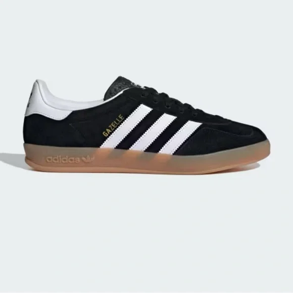 Adidas Gazelle Black and White Sneakers - Picture 1 of 7